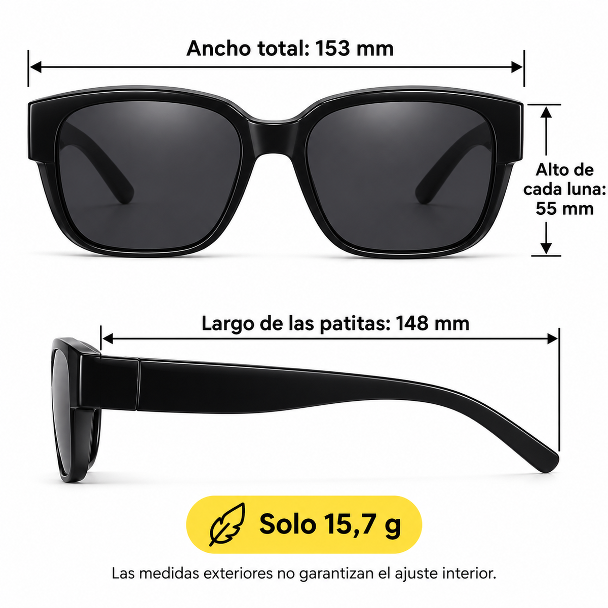 PolarFit – Lentes Polarizados que Van Encima de tus Lentes de Medida